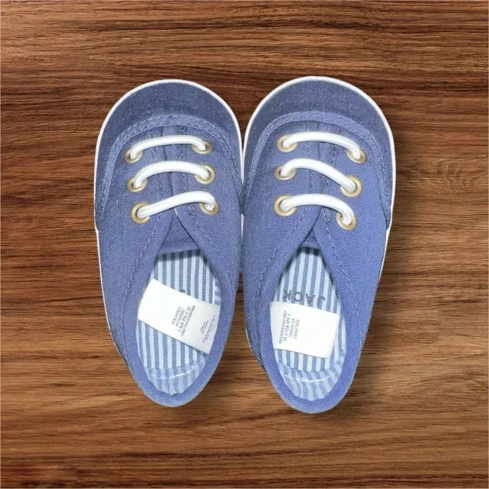 NWOT Janie and Jack navy SNEAKER CRIB SHOE. Size 6-12 m